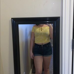 Pacsun yellow off the shoulder top